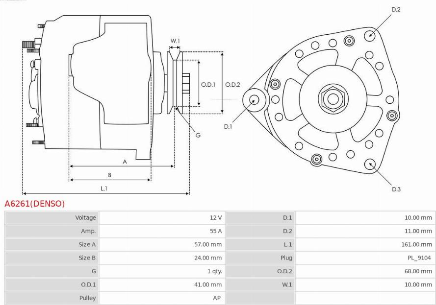 AS-PL A6261(DENSO) - Ģenerators ps1.lv