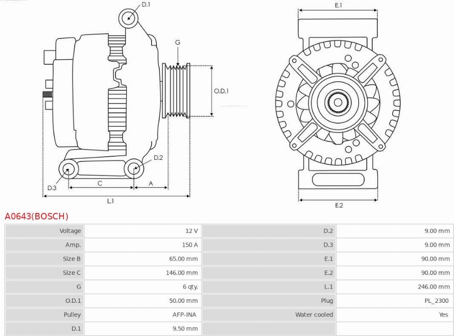 AS-PL A0643(BOSCH) - Ģenerators ps1.lv