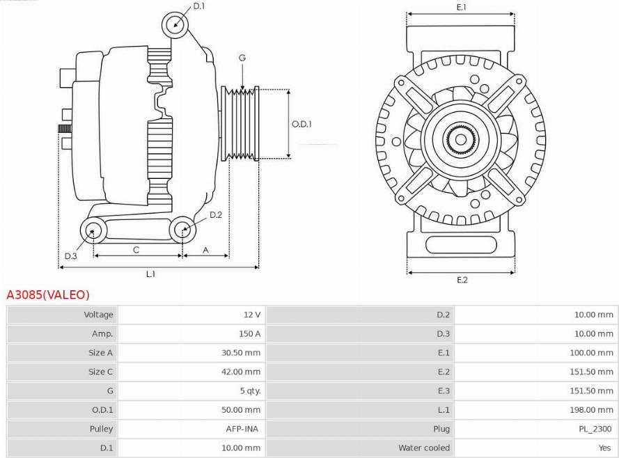 AS-PL A3085(VALEO) - Ģenerators ps1.lv