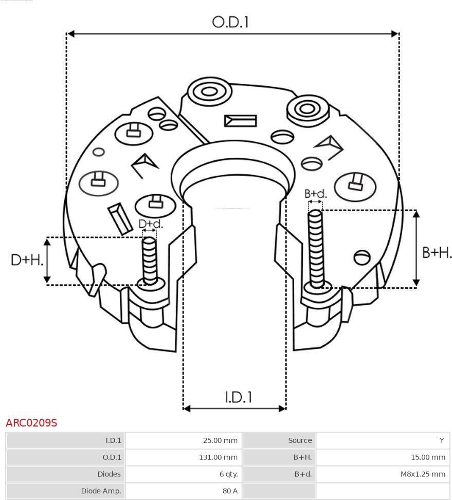 AS-PL ARC0209S - Kronšteins, ģeneratora piedziņas atloks ps1.lv