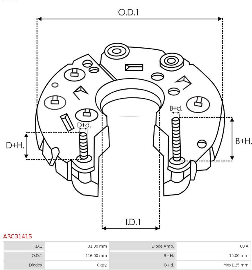 AS-PL ARC3141S - Kronšteins, ģeneratora piedziņas atloks ps1.lv