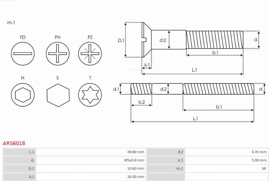 AS-PL ARS6018 - Remkomplekts, Ģenerators ps1.lv