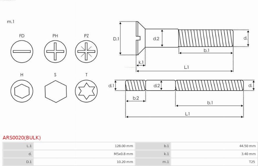 AS-PL ARS0020(BULK) - Remkomplekts, Ģenerators ps1.lv