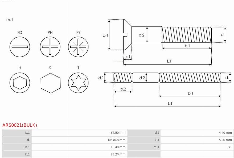 AS-PL ARS0021(BULK) - Remkomplekts, Ģenerators ps1.lv