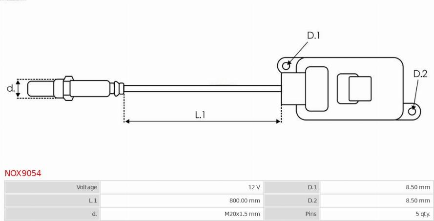 AS-PL NOX9054 - NOx-devējs, NOx-katalizators ps1.lv