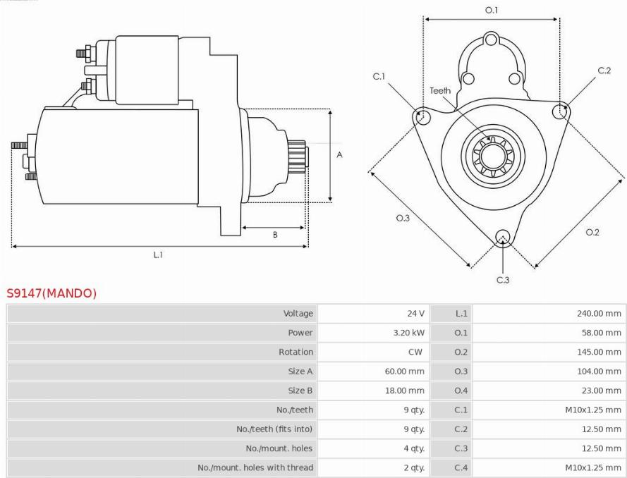 AS-PL S9147(MANDO) - Starteris ps1.lv