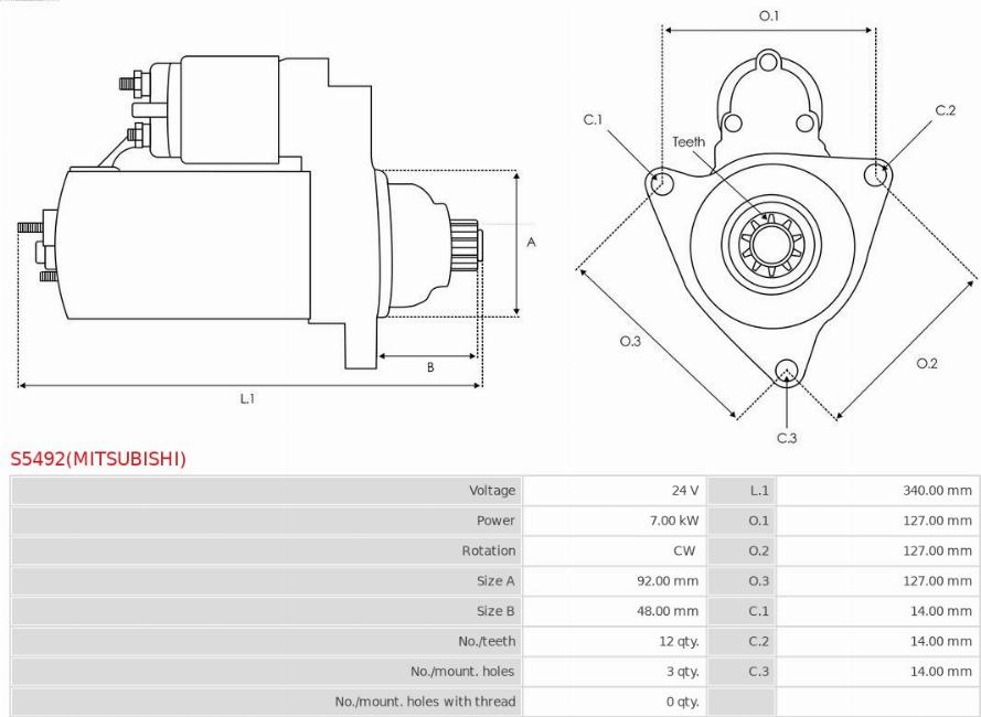 AS-PL S5492(MITSUBISHI) - Starteris ps1.lv