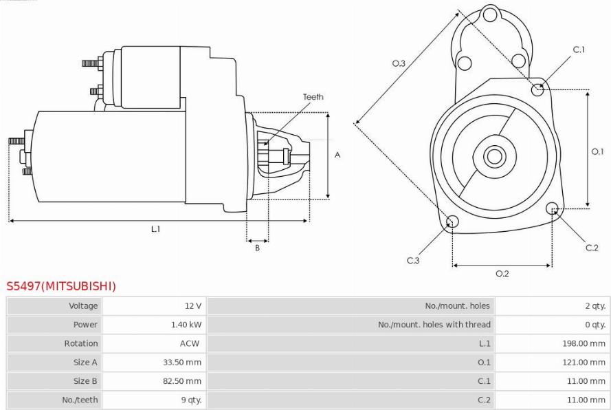 AS-PL S5497(MITSUBISHI) - Starteris ps1.lv