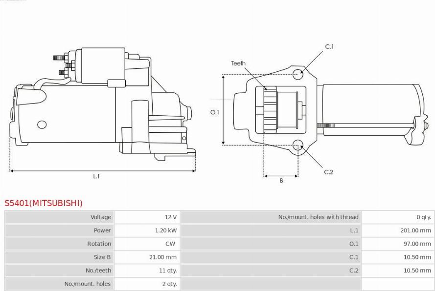 AS-PL S5401(MITSUBISHI) - Starteris ps1.lv