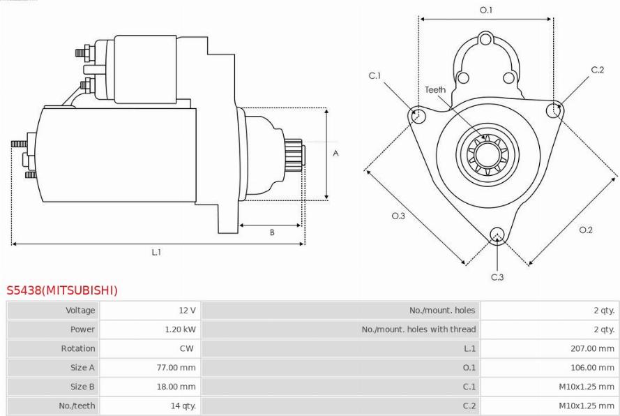 AS-PL S5438(MITSUBISHI) - Starteris ps1.lv