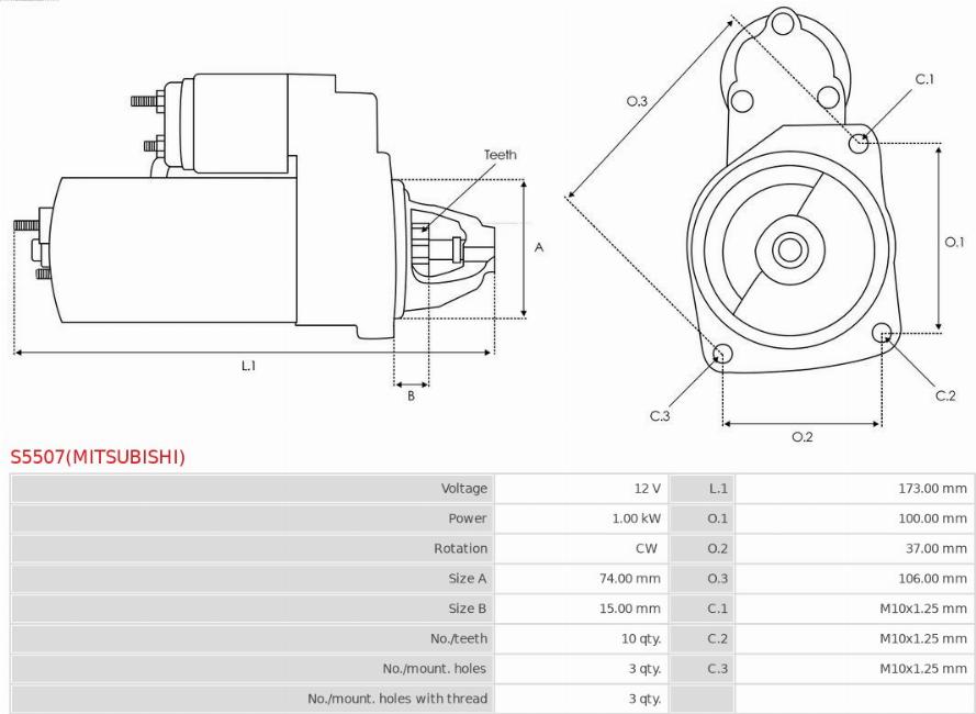 AS-PL S5507(MITSUBISHI) - Starteris ps1.lv