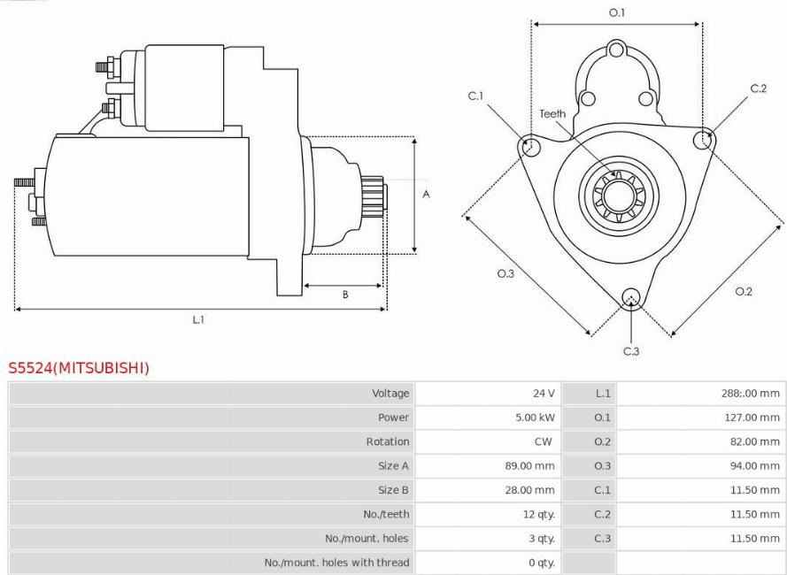 AS-PL S5524(MITSUBISHI) - Starteris ps1.lv