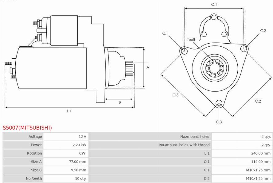 AS-PL S5007(MITSUBISHI) - Starteris ps1.lv