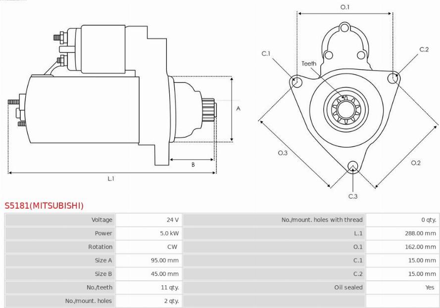 AS-PL S5181(MITSUBISHI) - Starteris ps1.lv