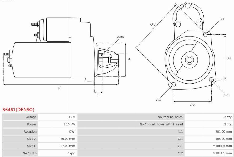 AS-PL S6461(DENSO) - Starteris ps1.lv