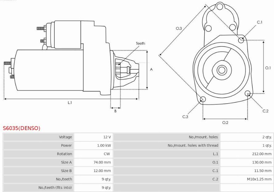 AS-PL S6035(DENSO) - Starteris ps1.lv