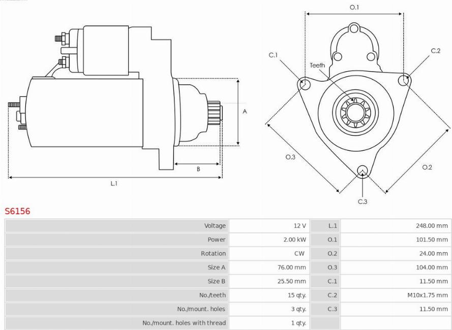 AS-PL S6156 - Starteris ps1.lv