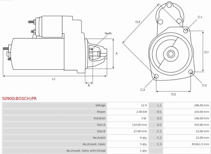 AS-PL S0900(BOSCH)PR - Starteris ps1.lv