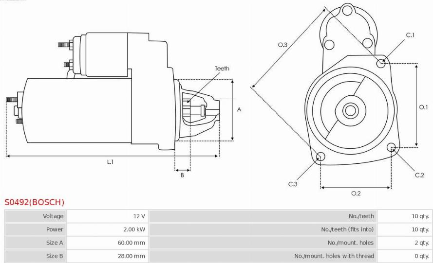 AS-PL S0492(BOSCH) - Starteris ps1.lv