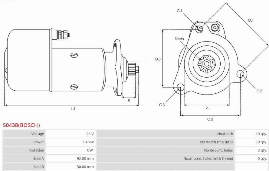 AS-PL S0438(BOSCH) - Starteris ps1.lv