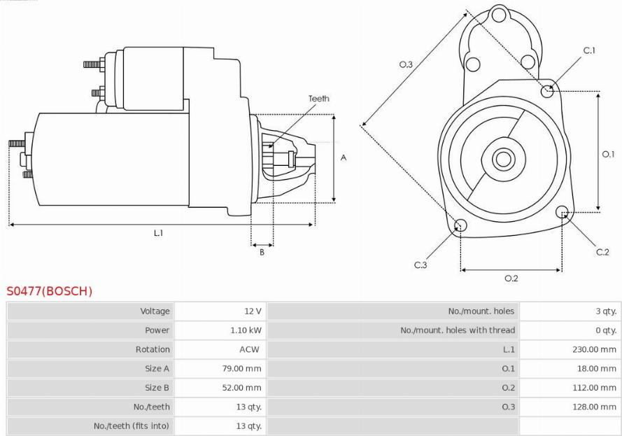 AS-PL S0477(BOSCH) - Starteris ps1.lv