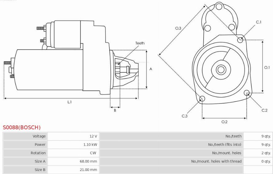 AS-PL S0088(BOSCH) - Starteris ps1.lv