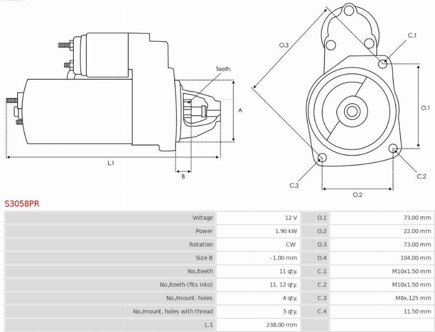 AS-PL S3058PR - Starteris ps1.lv