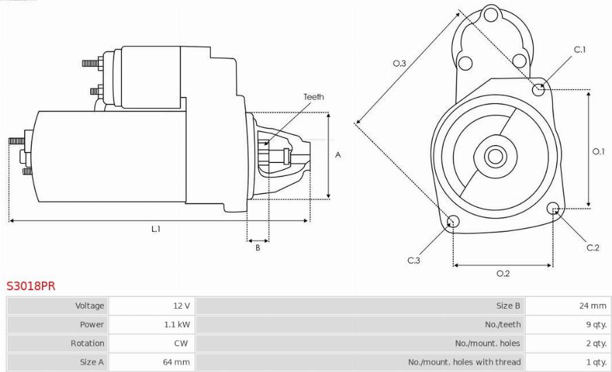 AS-PL S3018PR - Starteris ps1.lv