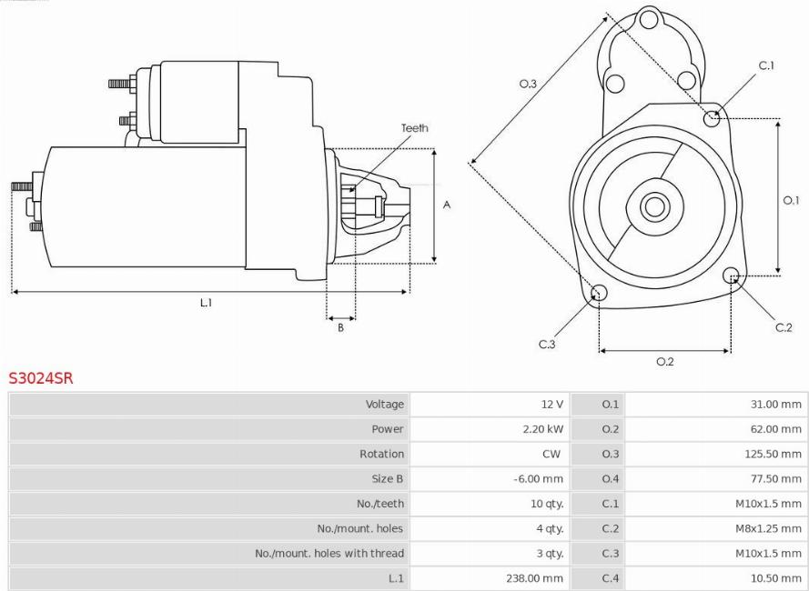 AS-PL S3024SR - Starteris ps1.lv