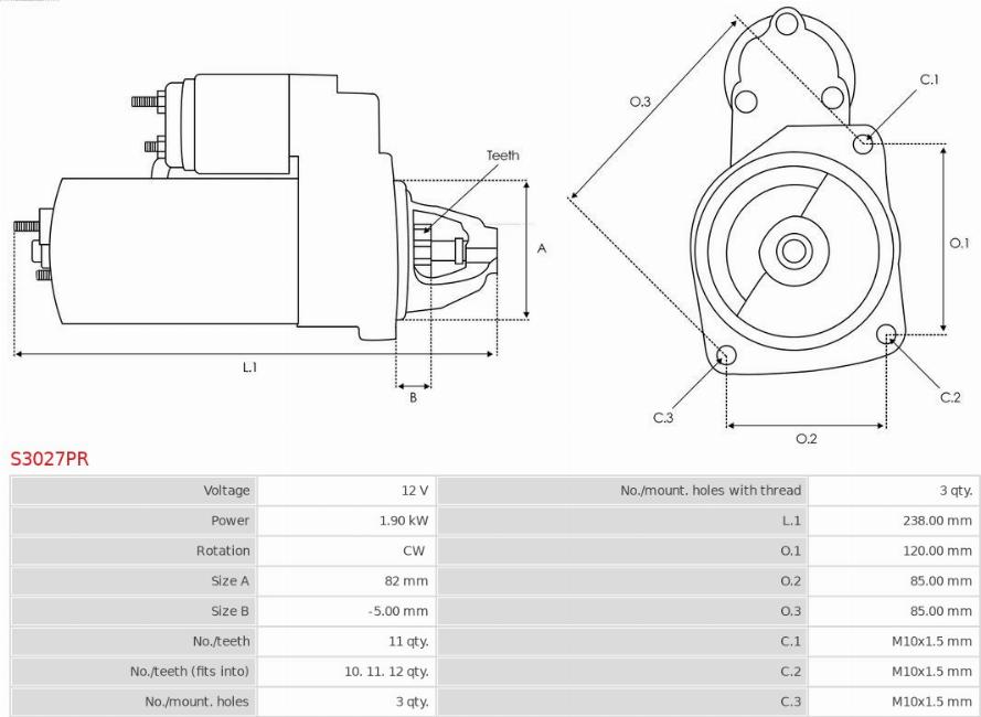 AS-PL S3027PR - Starteris ps1.lv