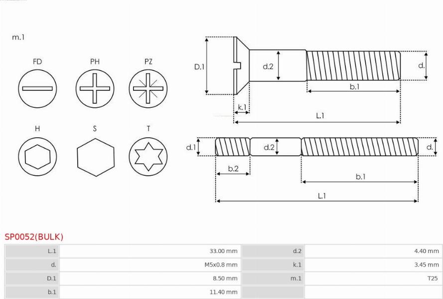 AS-PL SP0052(BULK) - Remkomplekts, Ģenerators ps1.lv