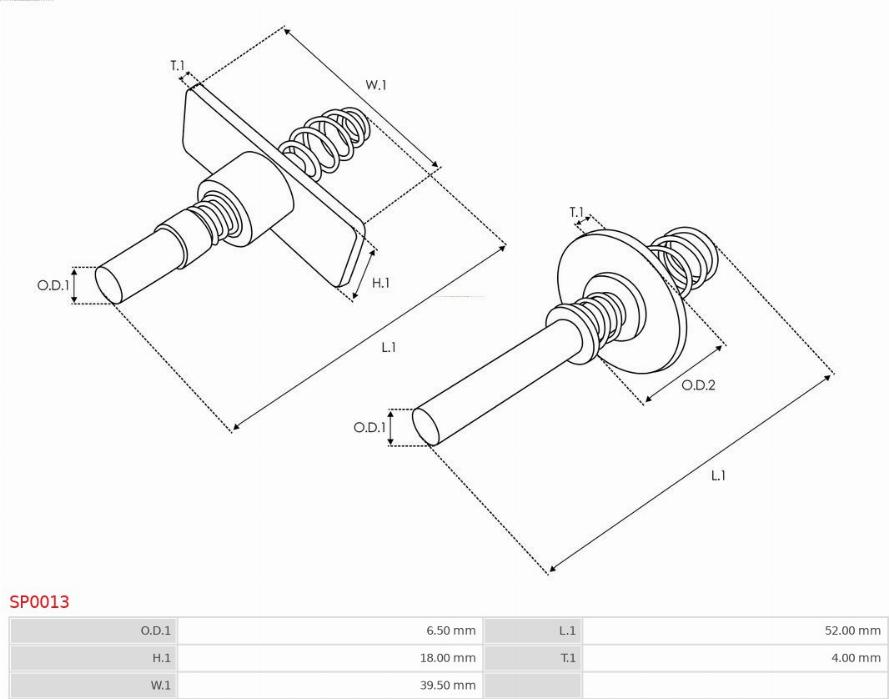 AS-PL SP0013 - Remkomplekts, Starteris ps1.lv