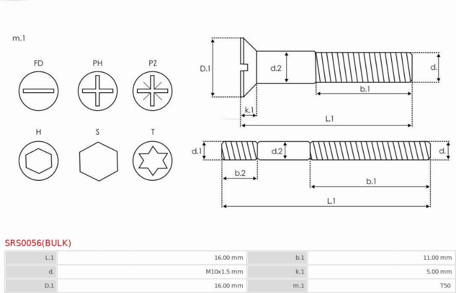 AS-PL SRS0056(BULK) - Remkomplekts, Ģenerators ps1.lv