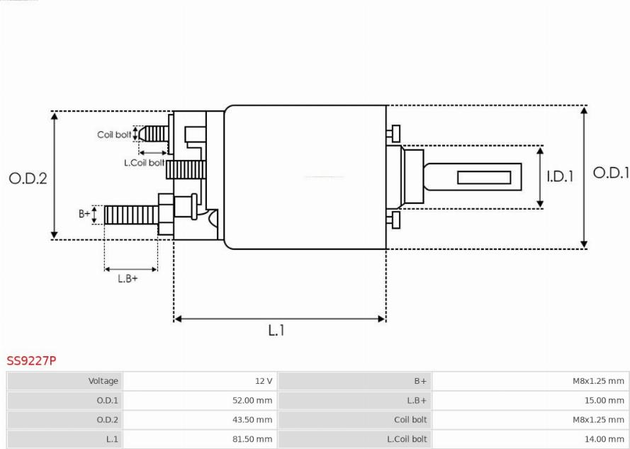 AS-PL SS9227P - Ievilcējrelejs, Starteris ps1.lv