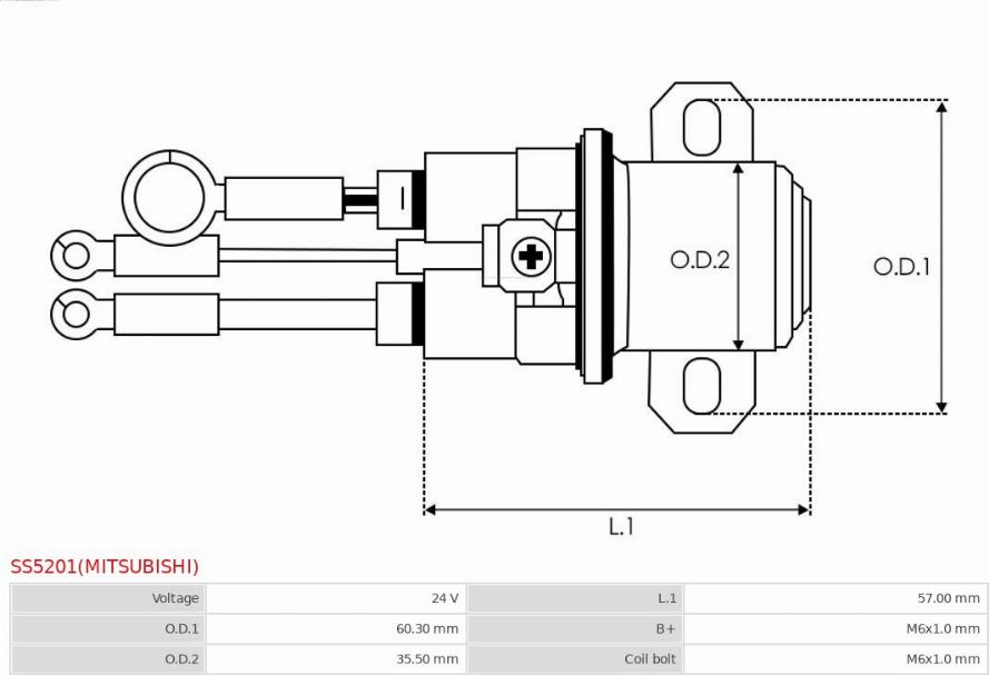 AS-PL SS5201(MITSUBISHI) - Ievilcējrelejs, Starteris ps1.lv