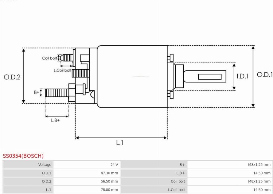 AS-PL SS0354(BOSCH) - Ievilcējrelejs, Starteris ps1.lv