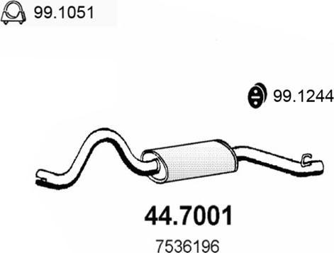 ASSO 44.7001 - Izplūdes gāzu trokšņa slāpētājs (pēdējais) ps1.lv