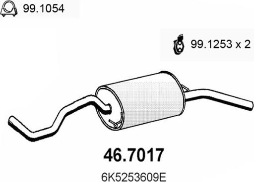 ASSO 46.7017 - Izplūdes gāzu trokšņa slāpētājs (pēdējais) ps1.lv