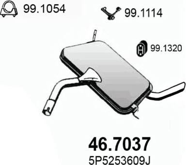 ASSO 46.7037 - Izplūdes gāzu trokšņa slāpētājs (pēdējais) ps1.lv