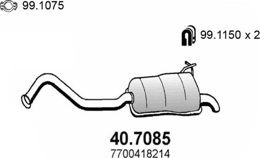 ASSO 40.7085 - Izplūdes gāzu trokšņa slāpētājs (pēdējais) ps1.lv