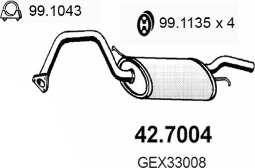 ASSO 42.7004 - Izplūdes gāzu trokšņa slāpētājs (pēdējais) ps1.lv