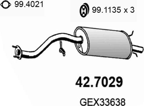 ASSO 42.7029 - Izplūdes gāzu trokšņa slāpētājs (pēdējais) ps1.lv