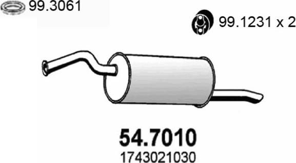 ASSO 54.7010 - Izplūdes gāzu trokšņa slāpētājs (pēdējais) ps1.lv