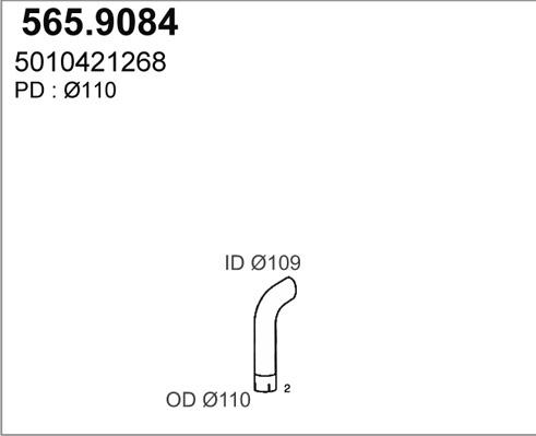 ASSO 565.9084 - Izplūdes caurule ps1.lv