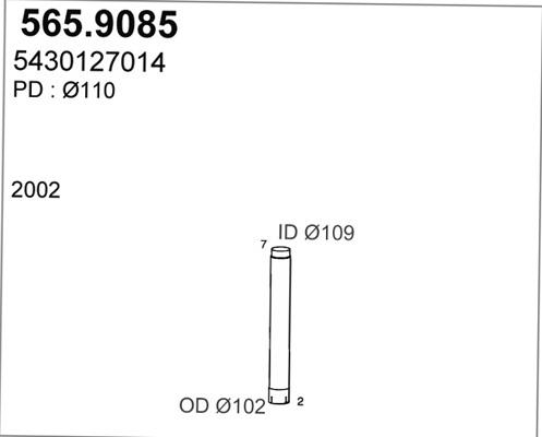 ASSO 565.9085 - Izplūdes caurule ps1.lv