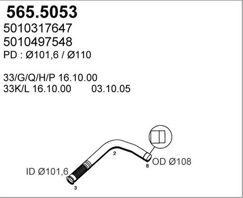 ASSO 565.5053 - Izplūdes caurule ps1.lv