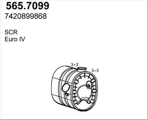 ASSO 565.7099 - Vidējais / Gala izpl. gāzu trokšņa slāpētājs ps1.lv