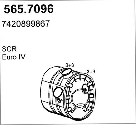 ASSO 565.7096 - Vidējais / Gala izpl. gāzu trokšņa slāpētājs ps1.lv