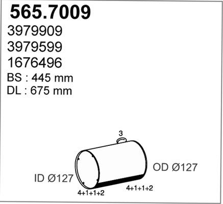 ASSO 565.7009 - Vidējais / Gala izpl. gāzu trokšņa slāpētājs ps1.lv