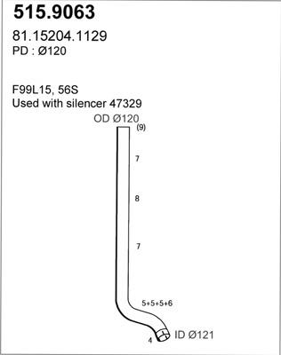 ASSO 515.9063 - Izplūdes caurule ps1.lv